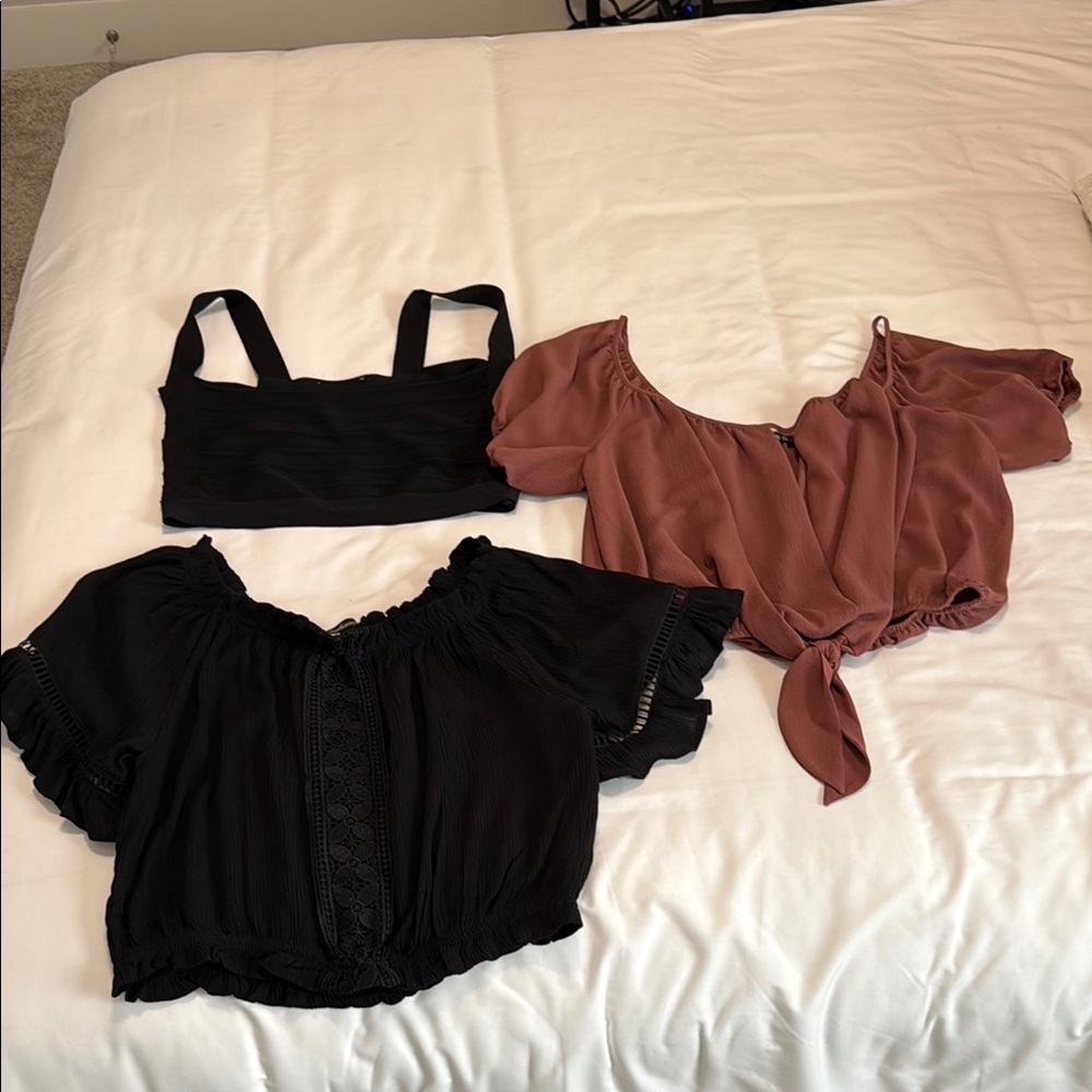 Going Out Black and Mauve Women's Tops